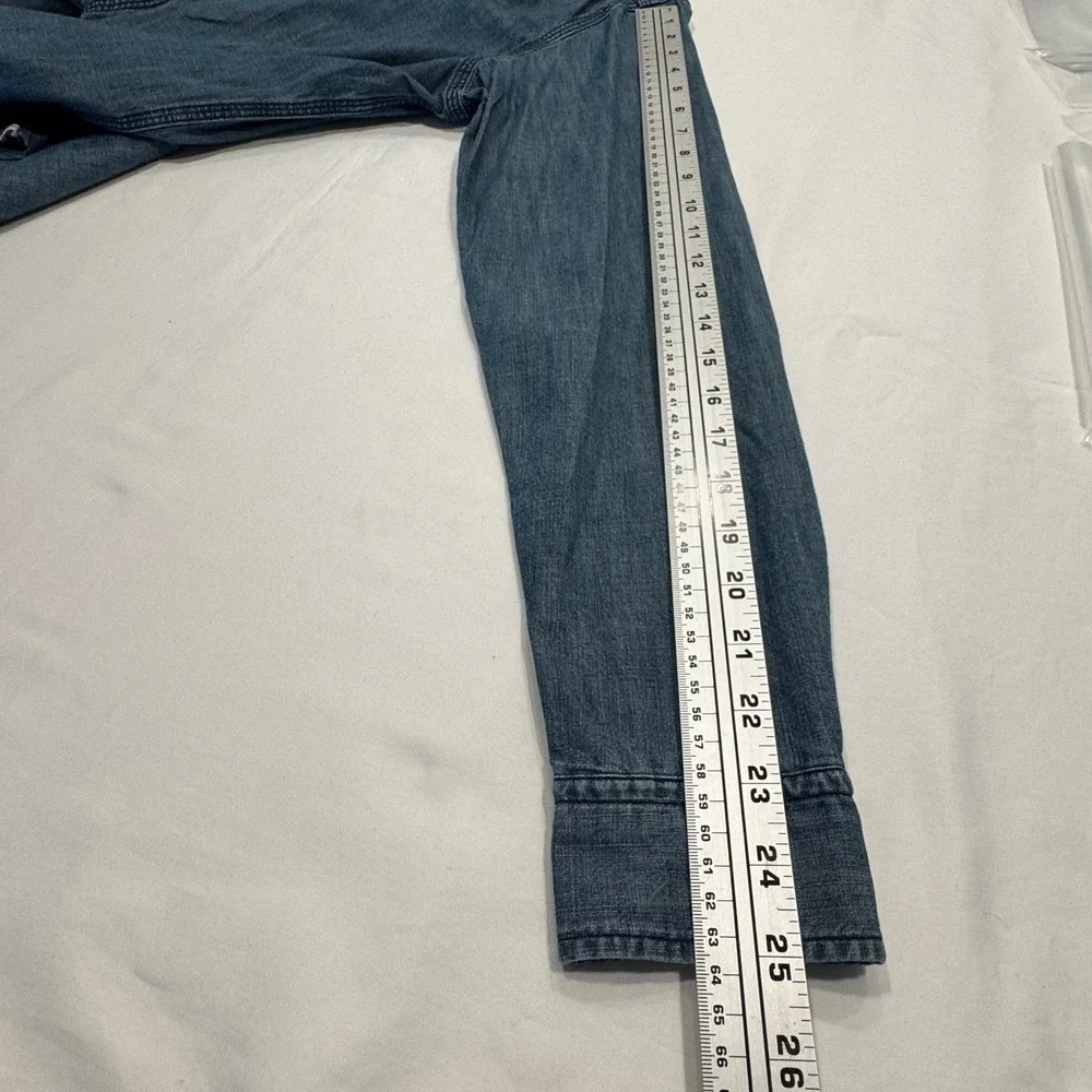 Banana Republic Denim Shirt Tailored Slim Fit Button Down Medium Blue M Exc